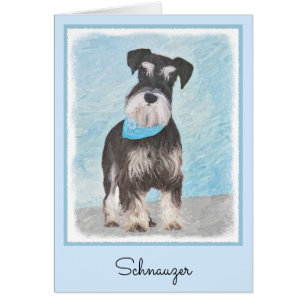 Cartão Pintura de Schnauzer (Miniatura) - Cachorro Origin