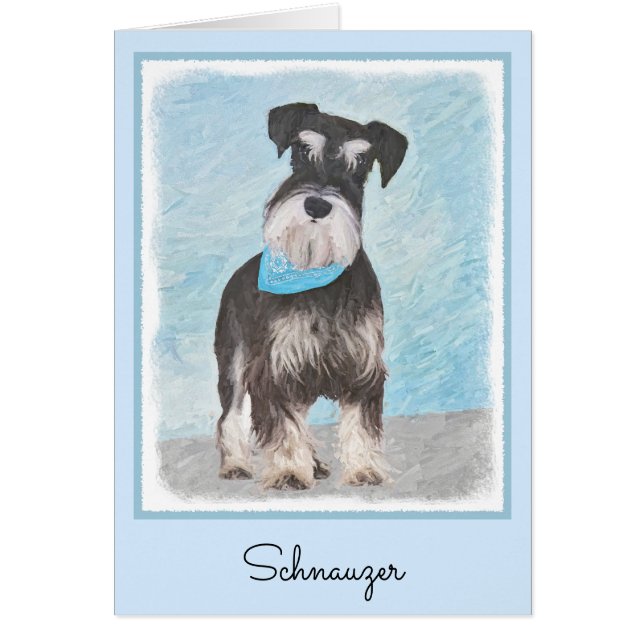 Cartão Pintura de Schnauzer (Miniatura) - Cachorro Origin (Frente)
