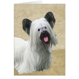 Cartão Pintura de Skye Terrier - Arte Cão Original Bonit