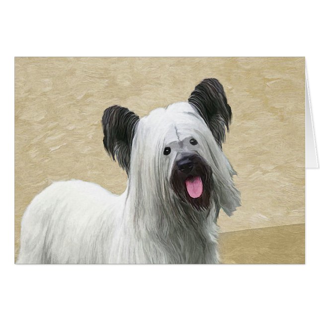 Cartão Pintura de Skye Terrier - Arte de Cachorro Origina (Frente Horizontal)