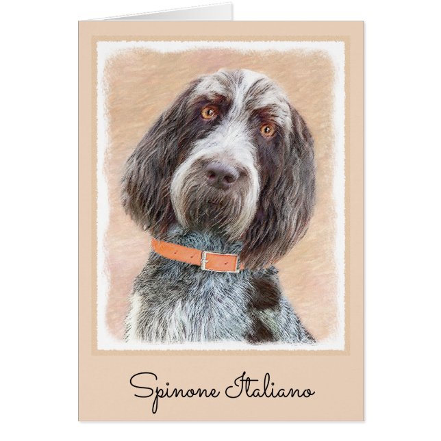 Cartão Pintura de Spinone Italiano - Arte de Cachorro Ori (Frente)
