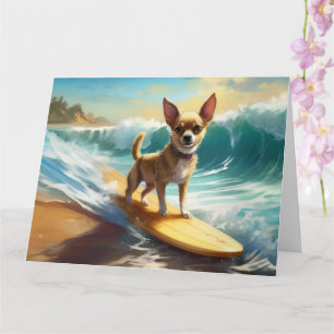 Cartão Pintura de Surf na Praia de Chihuahua