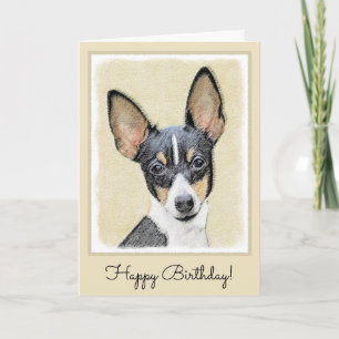 Cartão Pintura de Toy Fox Terrier - Arte de Cachorro Orig
