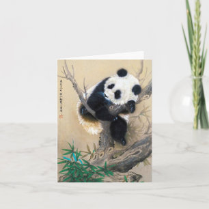 Cartão pintura de ursinho-de-panda fofo-doce legal chinês