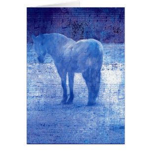 Cartão Pintura digital em cavalos roxos