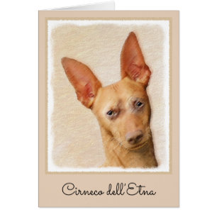 Cartão Pintura do Cirneco dell’Etna - Arte Cão Origina