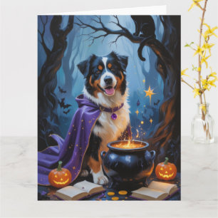 Cartão Pintura do Dia das Bruxas de Bernese Mountain Dog