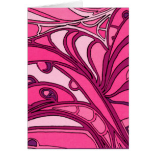 Cartão Pintura do painel Abstrato cor-de-rosa