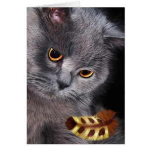 Cartão Pintura do Piso de Cabelo Curto Britânico