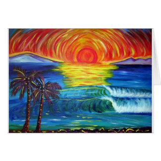 Cartão pintura do pôr do sol Alohi