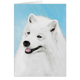 Cartão Pintura do Samoyed - arte original bonito do cão
