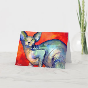 Cartão Pintura do Sphinx Sphynx cat #6
