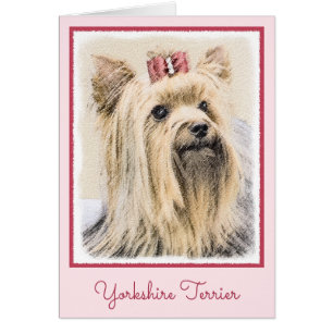 Cartão Pintura do yorkshire terrier - arte original