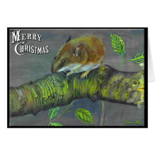 Cartão Pintura em acrílico do mouse de campo