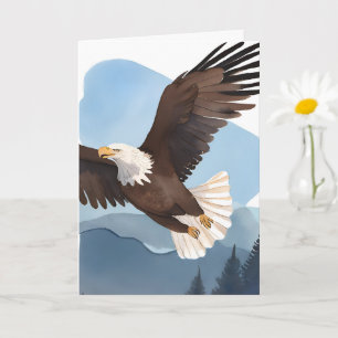 Cartão Pintura em Aquarela da Águia Americana