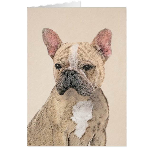 Cartão Pintura em Bulldog Francês (Sable) - Pintura Origi (Frente)