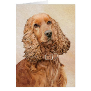 Cartão Pintura em espanhol com Cocker Inglês - Arte Origi