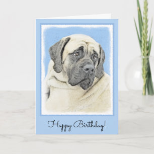 Cartão Pintura em inglês Mastiff (Fawn) - Arte original 