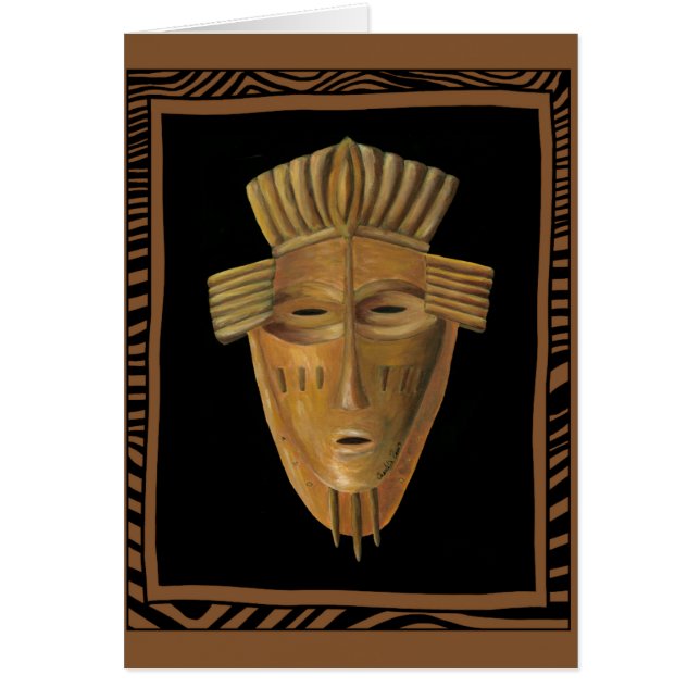 Cartão Pintura em máscara africana por Chariklia Zarris (Frente)