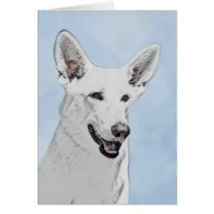 Cartão Pintura em Pastor Branco - Arte de Cachorro Origin