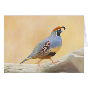 Cartão Pintura em Quail de Gambrel — Arte original sobr