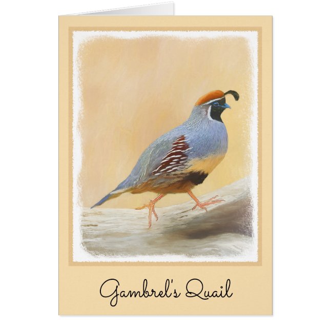 Cartão Pintura em Quail de Gambrel — Arte original sobre  (Frente)