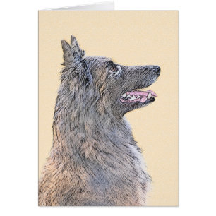 Cartão Pintura em Tervuren Belga - Arte Cachorra Original