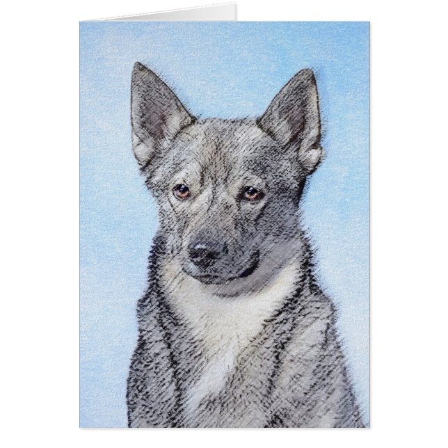 Cartão Pintura em Vallhund, na Suécia - Arte Cachorro Ori (Frente)