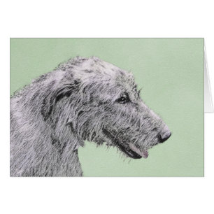 Cartão Pintura em Wolfhound Irlandês - Arte Cão Origina