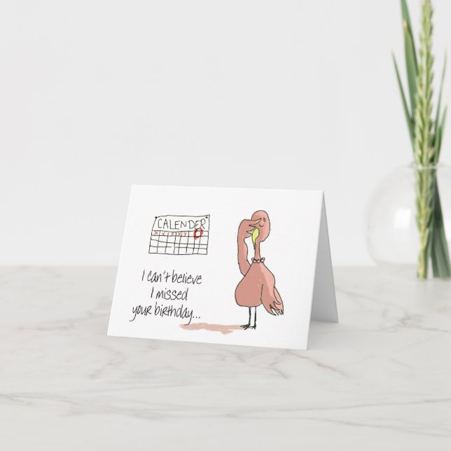 Cartão Pintura engraçada lunática do pássaro do flamingo (Frente)