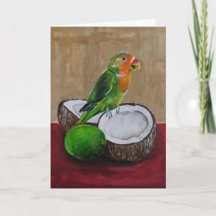 Cartão Pintura Festa Tropical do Lovebird por Alfred Fox