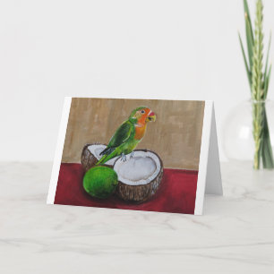 Cartão Pintura Festa Tropical do Lovebird por Alfred Fox