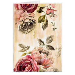 Cartão Pintura floral do Victorian bonito
