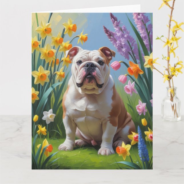 Cartão Pintura Flores Bulldog Spring (Flor Amarela)