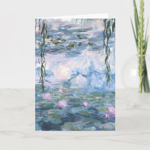 Cartão Pintura Impressionista de Lírios Aquáticos de Clau