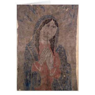 Cartão Pintura indiana de Madonna, 1675 do couro cru do