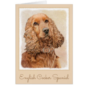 Cartão Pintura Inglesa em Cocker Spaniel - Arte Original