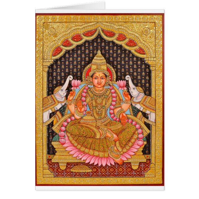 CARTÃO PINTURA INTRINCADA DE GAJA LAKSHMI TANJORE {IND (Frente)