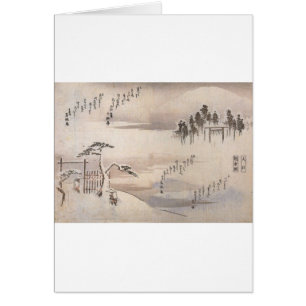 Cartão Pintura japonesa antiga cerca de 1800's