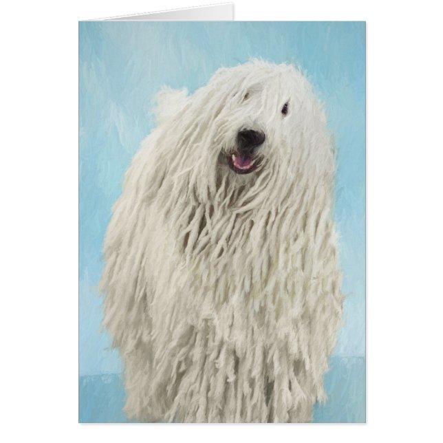Cartão Pintura Komondor - Arte Cachorra Original (Frente)