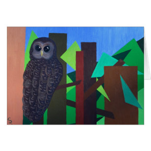 Cartão Pintura manchada da coruja