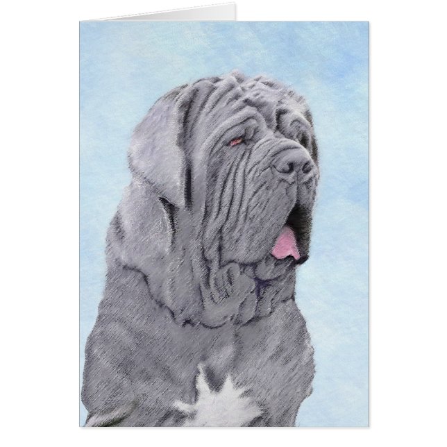 Cartão Pintura Mastiff Neopolita - Arte Canina Original (Frente)