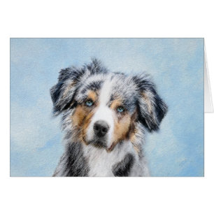 Cartão Pintura Miniatura de Pastor Americano - Arte Canin