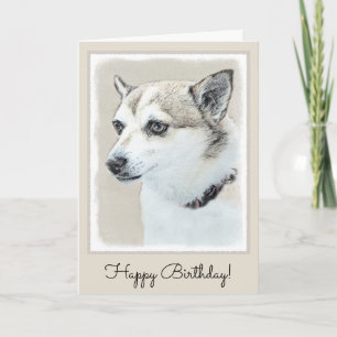 Cartão Pintura Norueguesa De Lundehund - Arte Original De