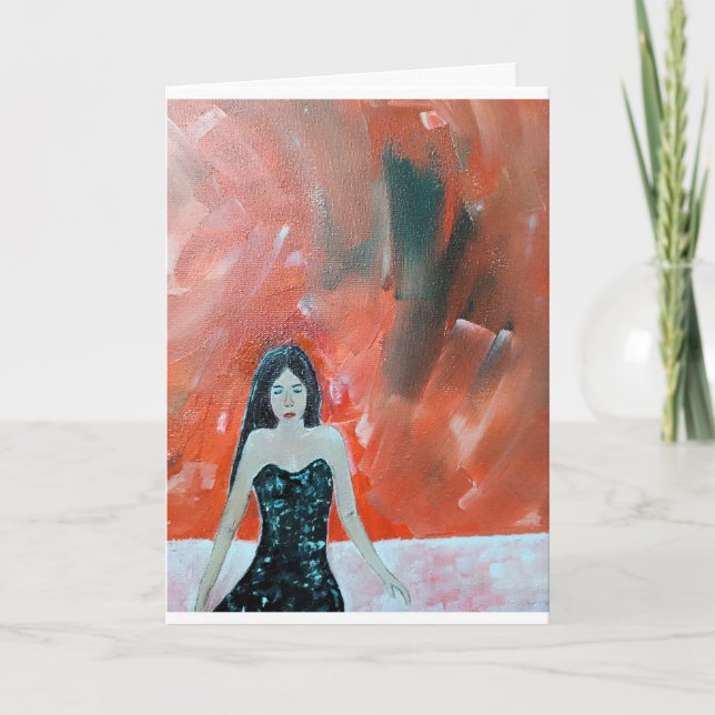 Cartão Pintura Oriental por Sunset de Alfred Fox (Frente)