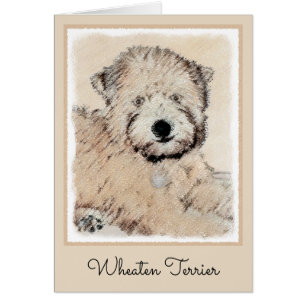 Cartão Pintura Original de Soft Coated Wheaten Terrier Ar