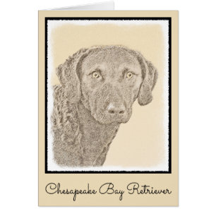 Cartão Pintura Original para Cão na Baía de Chesapeake 