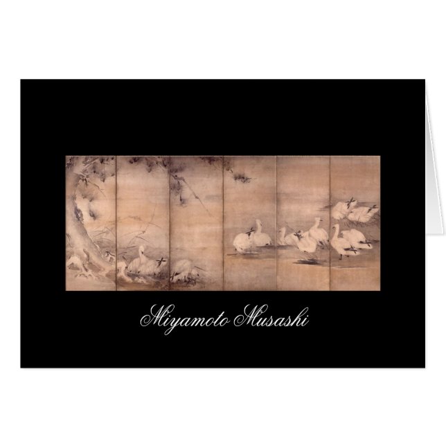 Cartão Pintura por Miyamoto Musashi, 1600s do C. (Frente Horizontal)