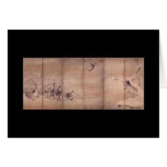 Cartão Pintura por Miyamoto Musashi, C. 1600's (Frente Horizontal)