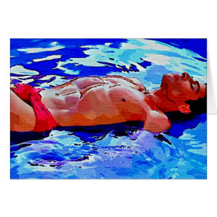 Cartão Pintura: Reflexões no azul
